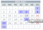 Ejercicio: calendario